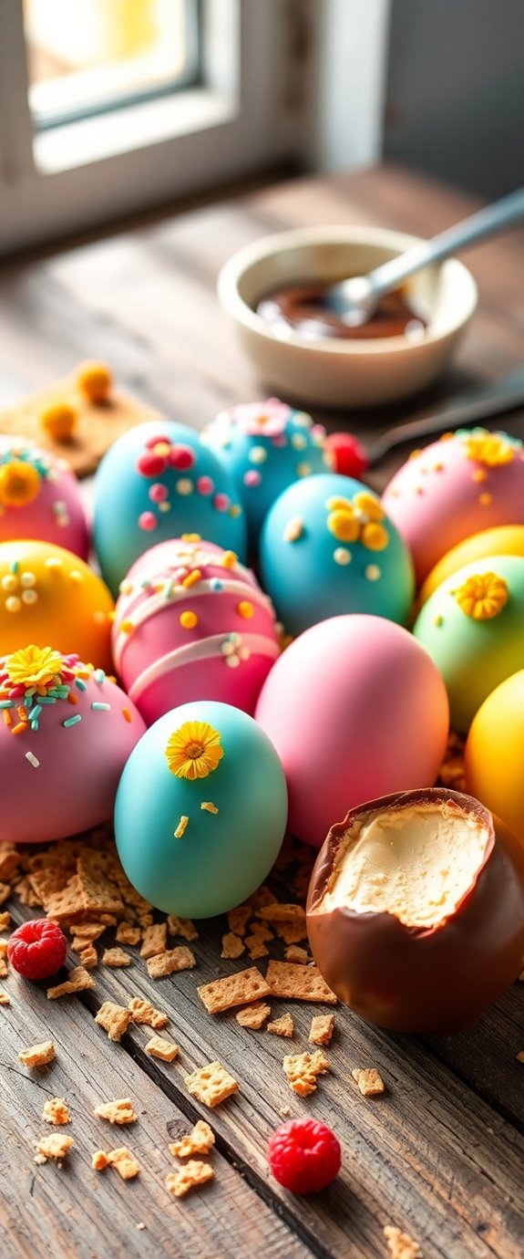 cheesecake filled easter egg