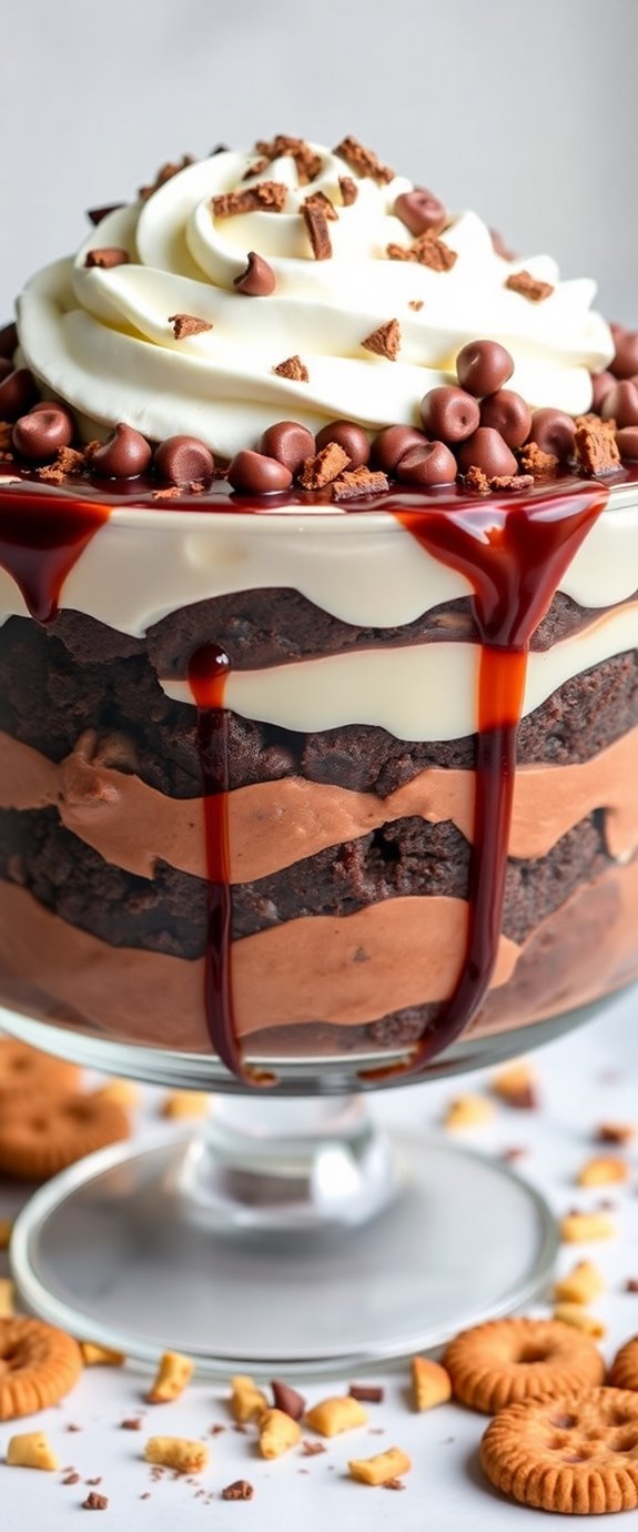 decadent layered chocolate dessert