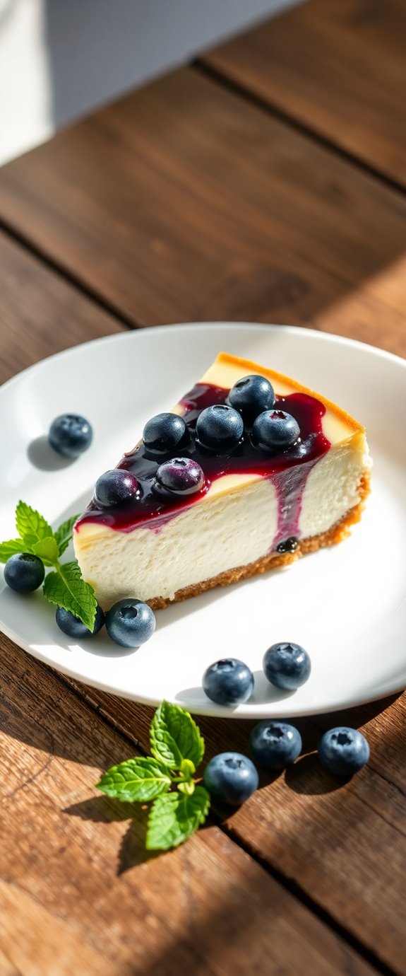 delicious blueberry cheesecake dessert