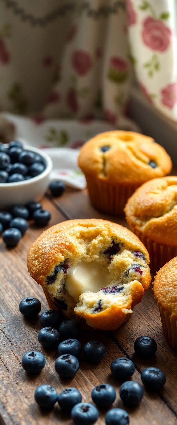 delicious blueberry cheesecake muffins