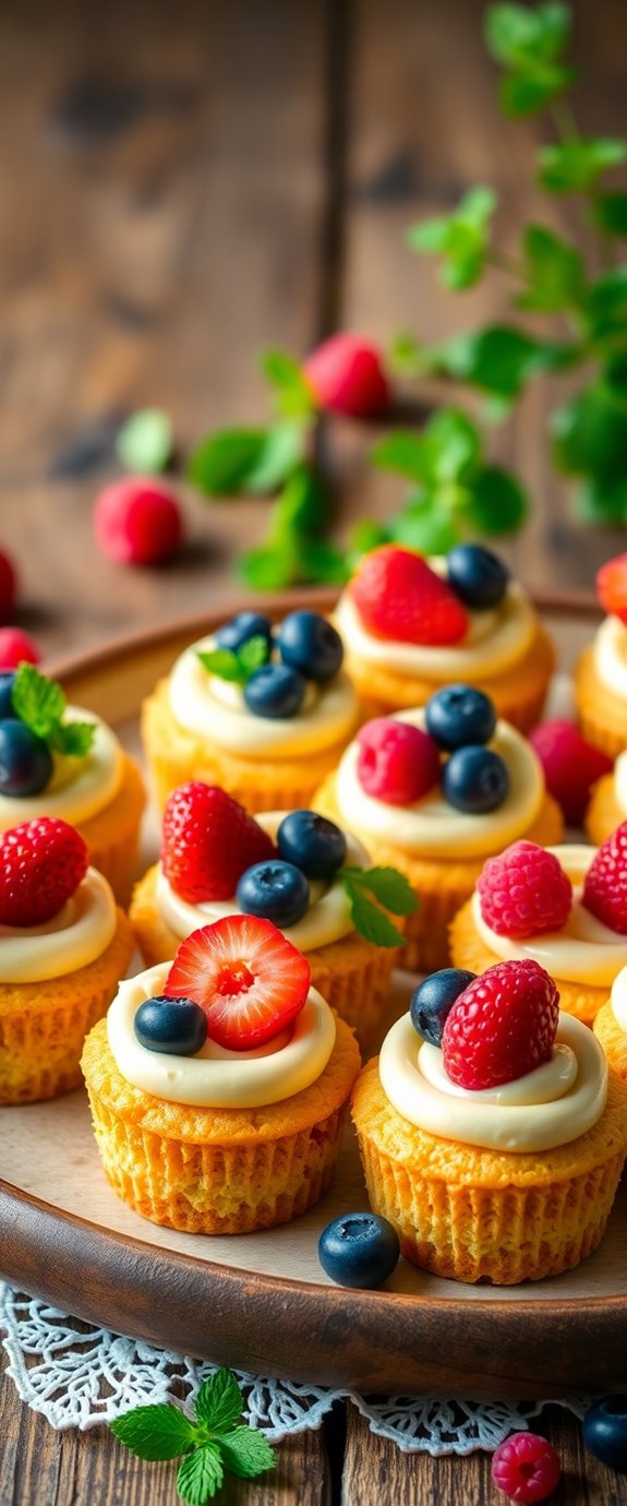 delicious fruit filled cheesecake cupcakes