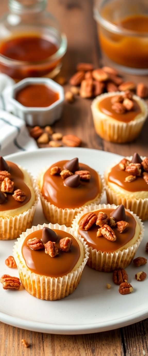 delicious turtle cheesecake cupcakes