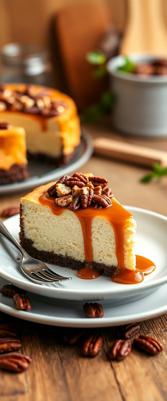 keto caramel pecan cheesecake