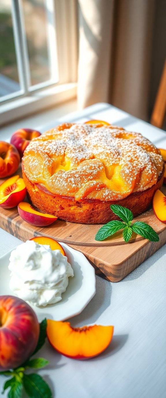 peach cake baking instructions