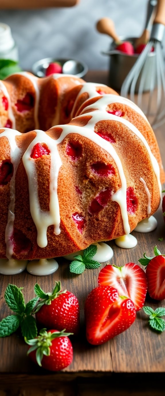 strawberry cheesecake bundt cake