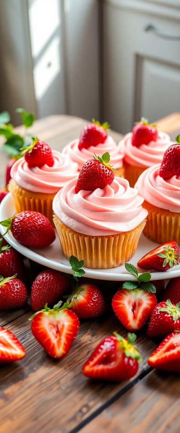 adorable strawberry flavored cupcakes