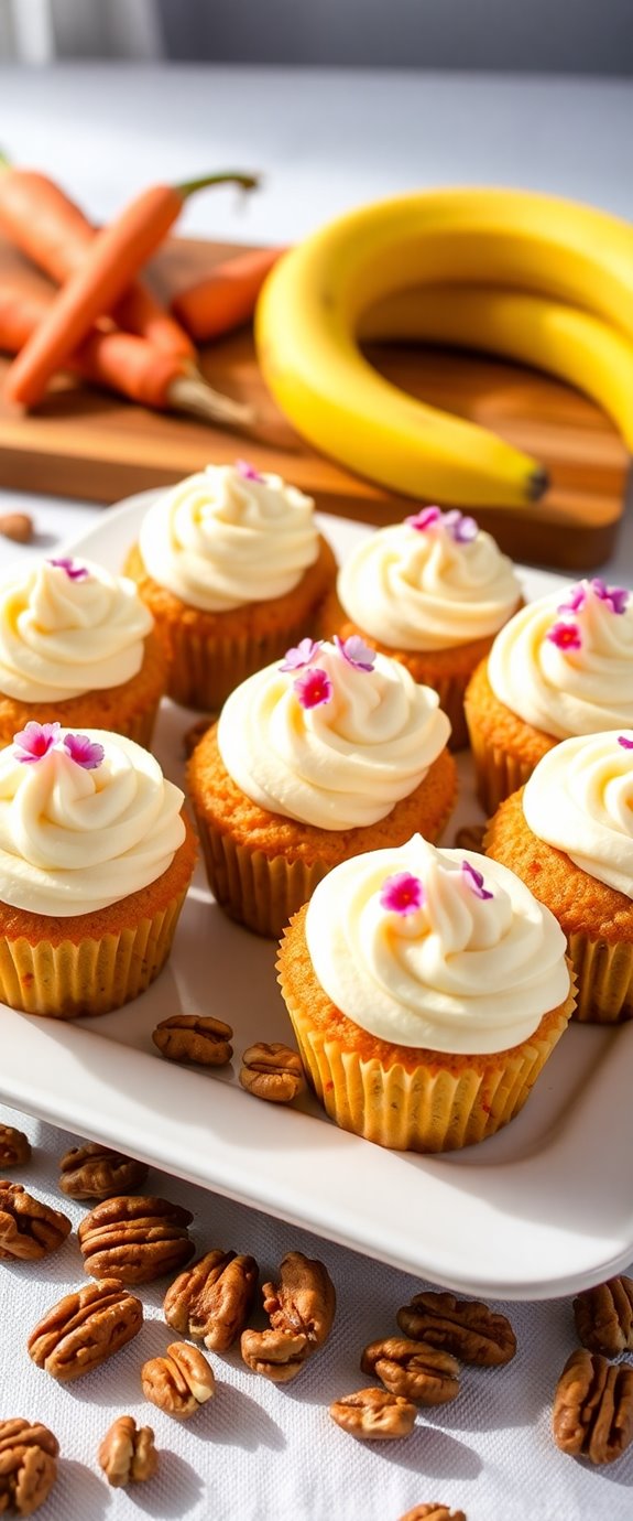 banana carrot cake cupcakes