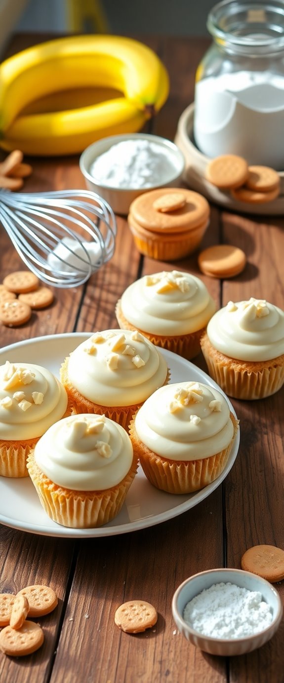 banana vanilla wafer cupcakes