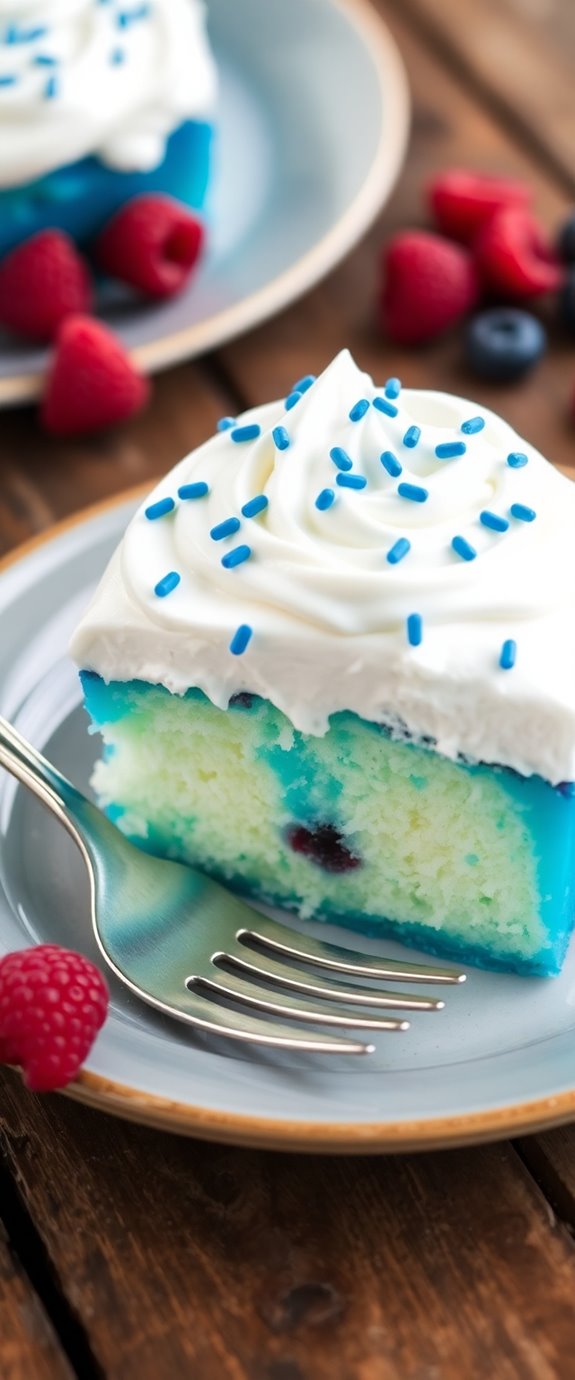 blue raspberry jello cake