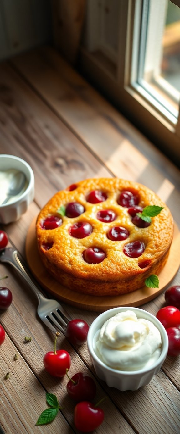 cherry dessert with cake