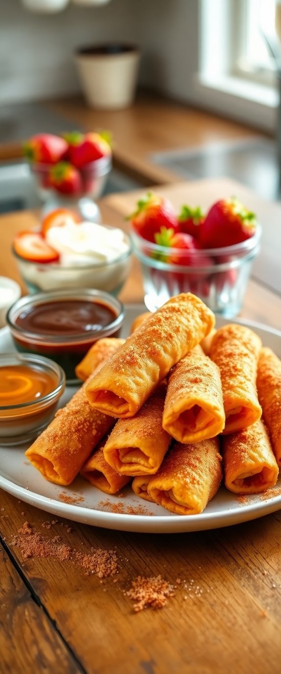 churro cheesecake dessert rolls