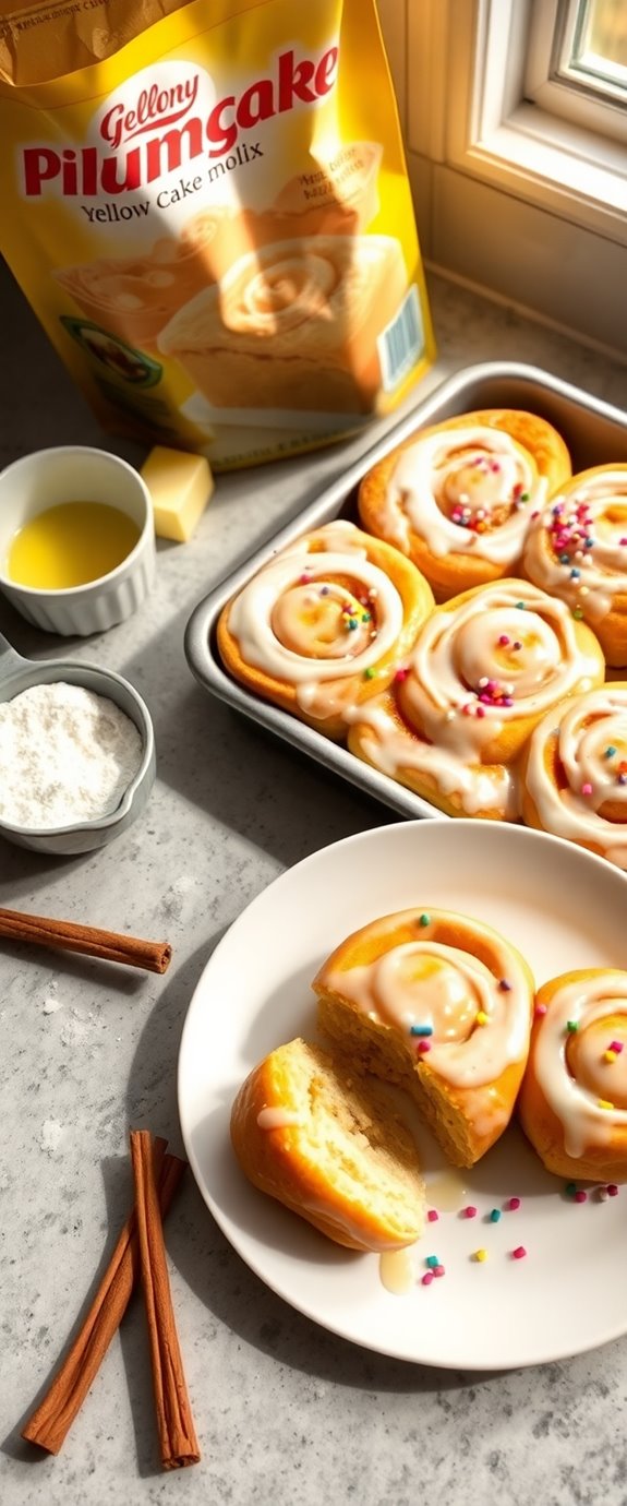cinnamon rolls with cake mix