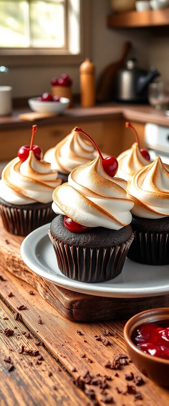 decadent cherry chocolate cupcakes