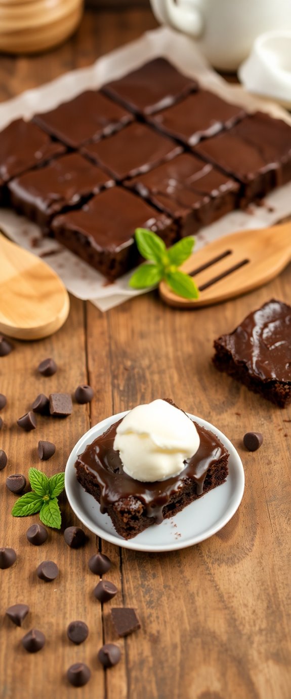 decadent triple chocolate brownies