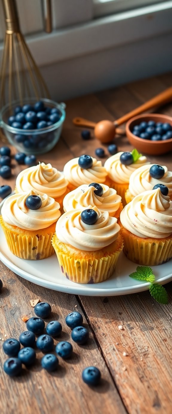 delicious blueberry cream cupcakes
