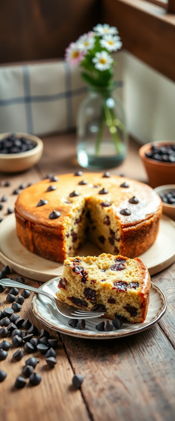 delicious chocolate chip cake