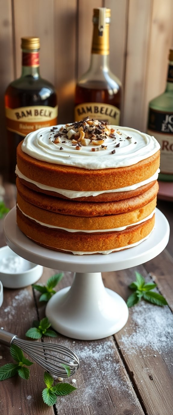 delicious layered rum cake