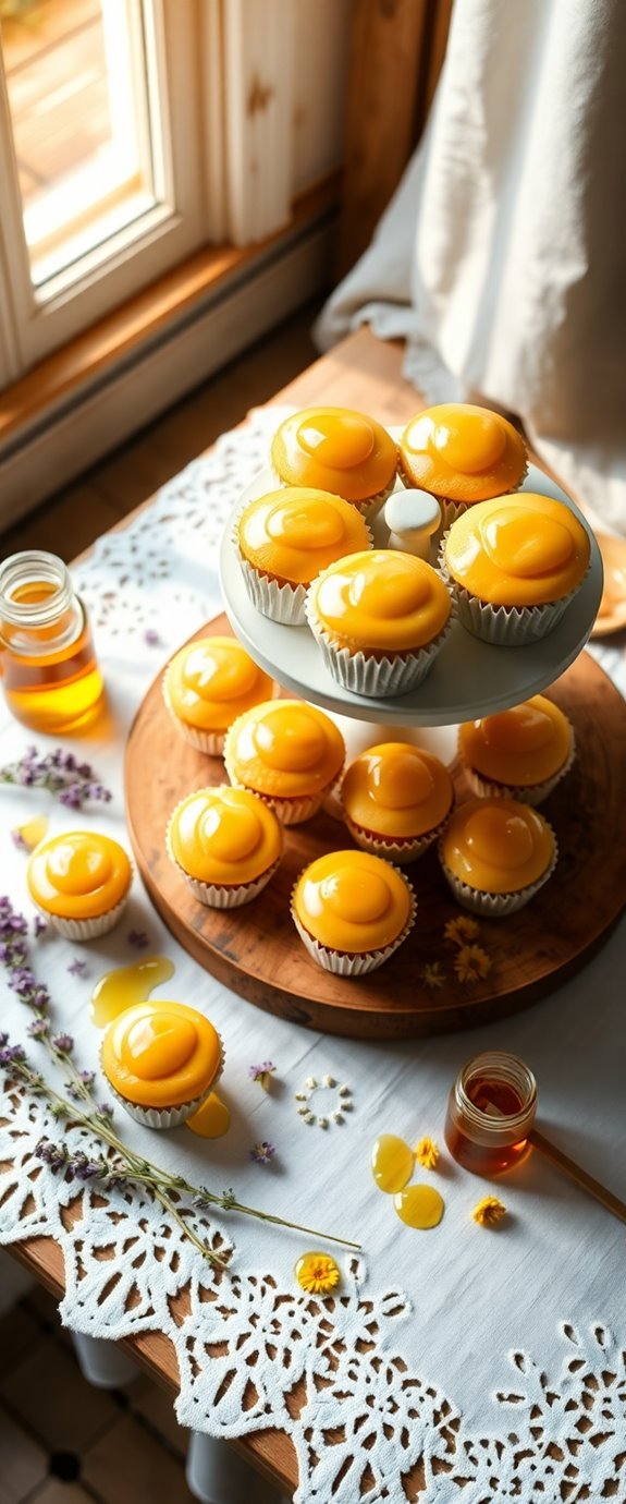 delicious mini honey cupcakes