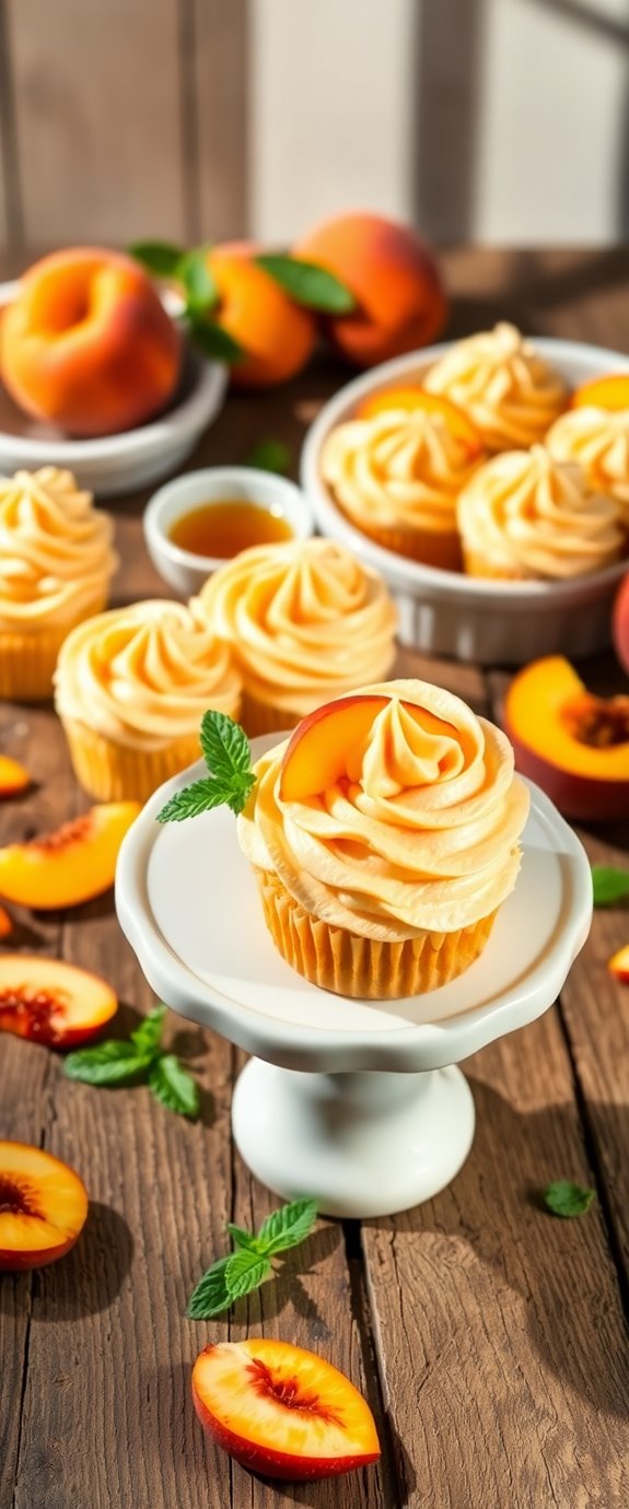 delicious peach flavored cupcakes