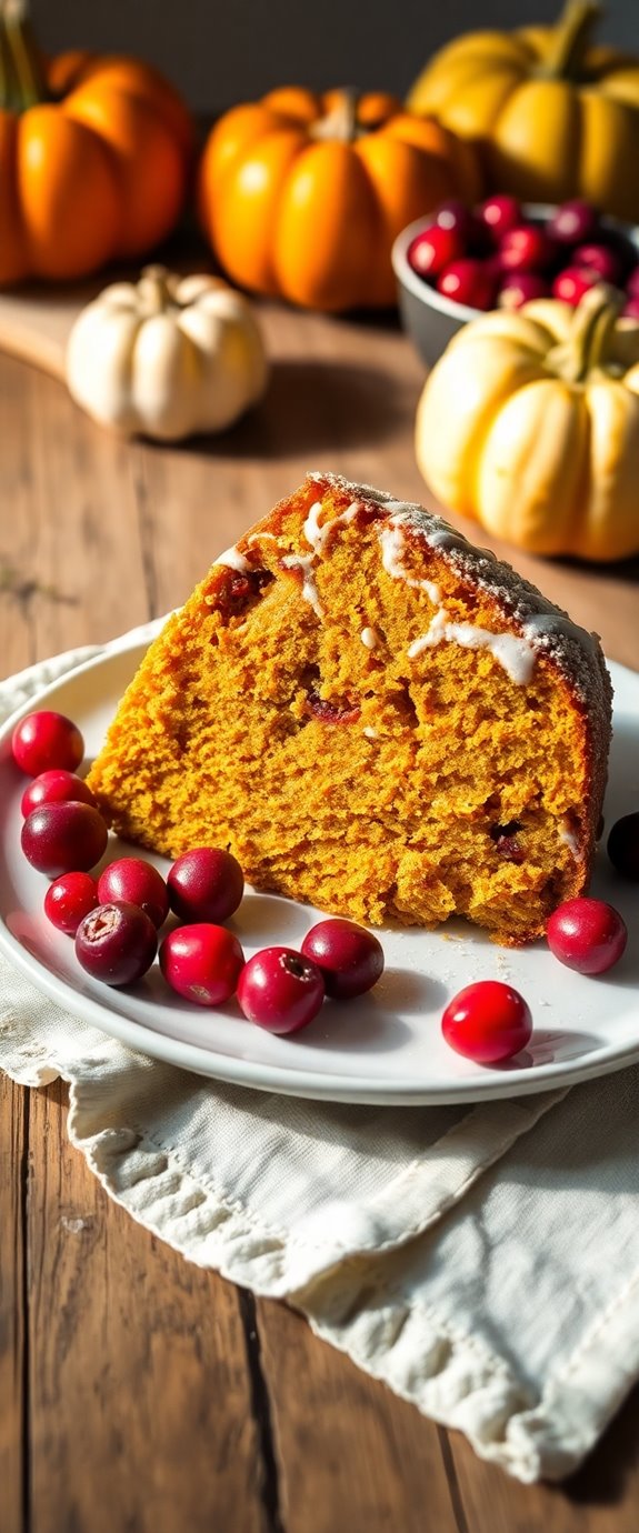 delicious pumpkin cranberry cake
