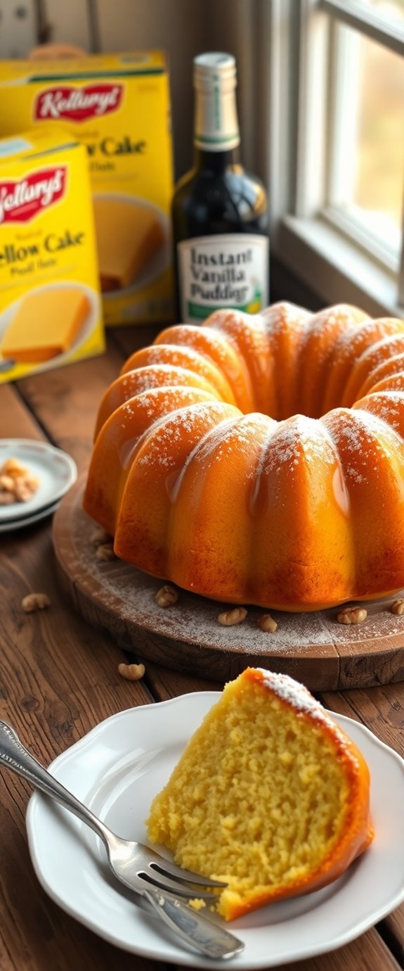 delicious yellow rum cake