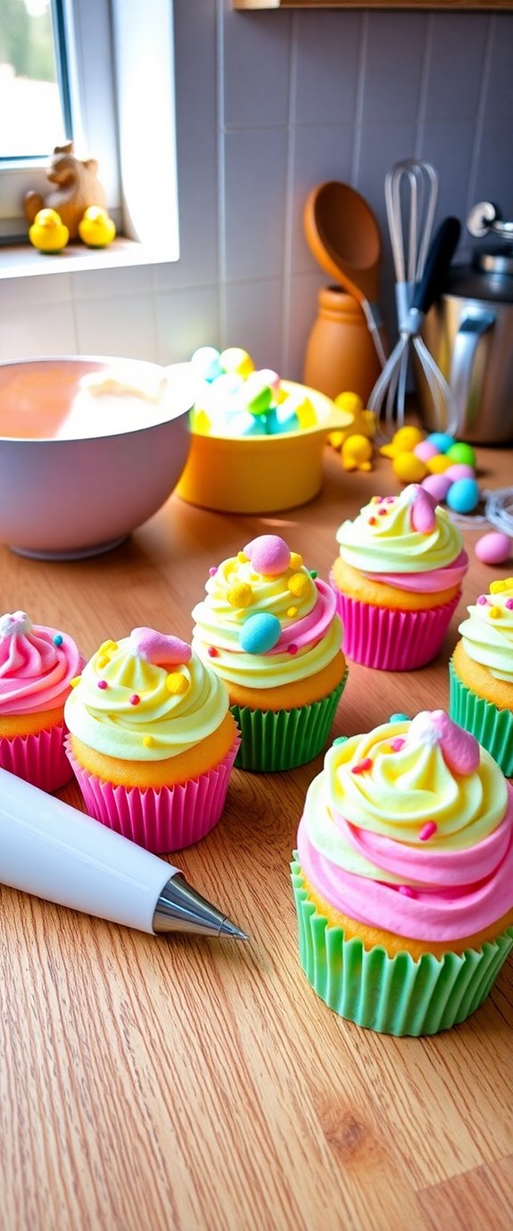 festive easter themed cupcakes for children
