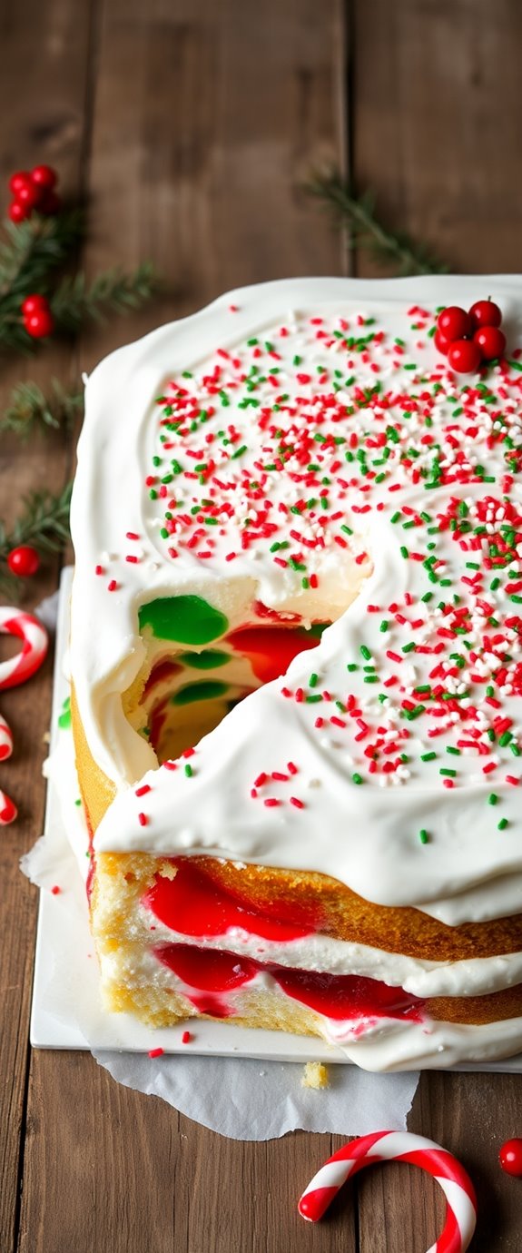 festive jello poke cake