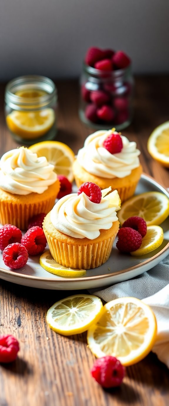 keto friendly lemon raspberry cupcakes