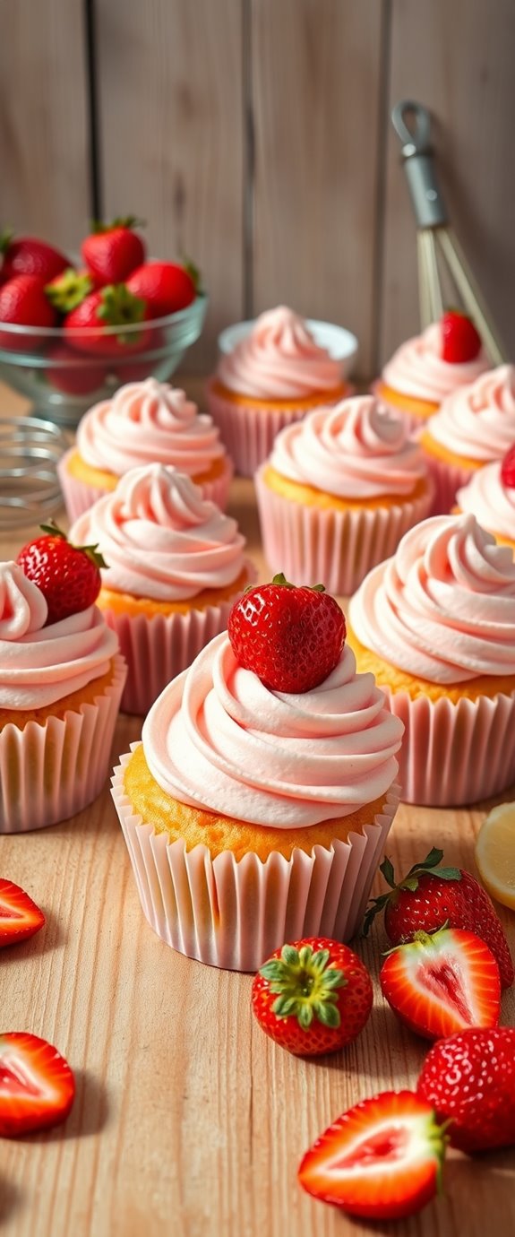 korean inspired strawberry cupcakes