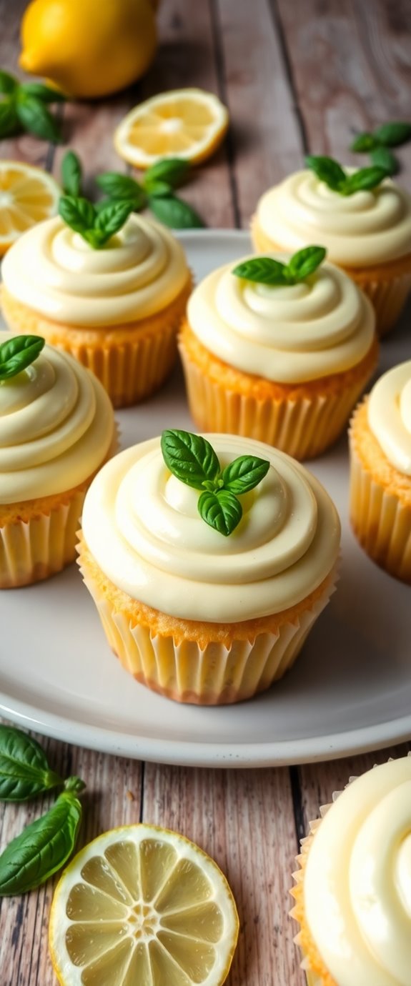 lemon basil flavored cupcakes