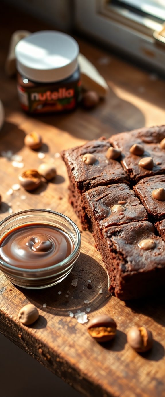 nutella brownies with three ingredients
