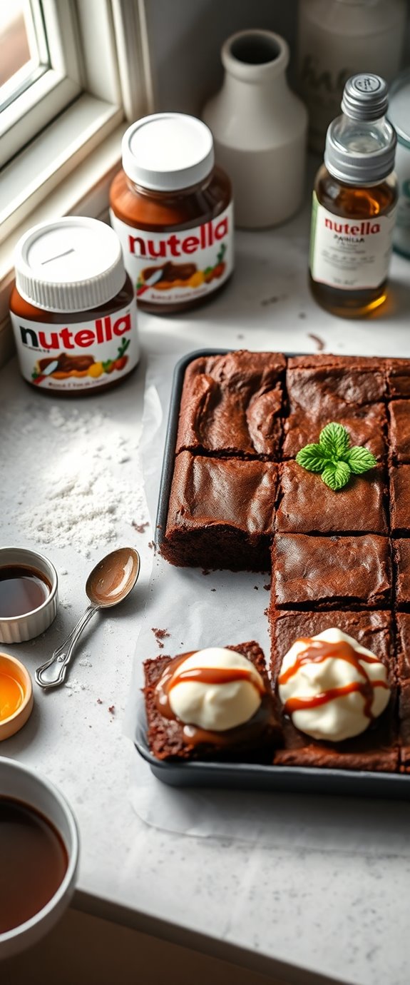 nutella brownies with three ingredients