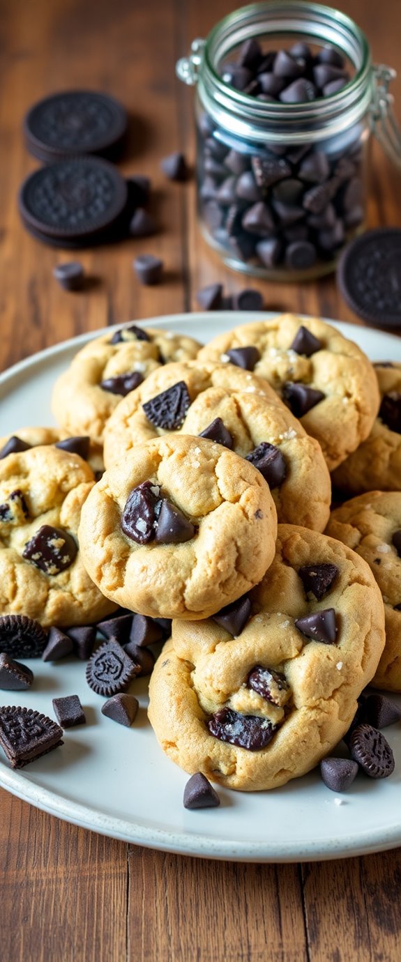 oreo infused chocolate chip cookies