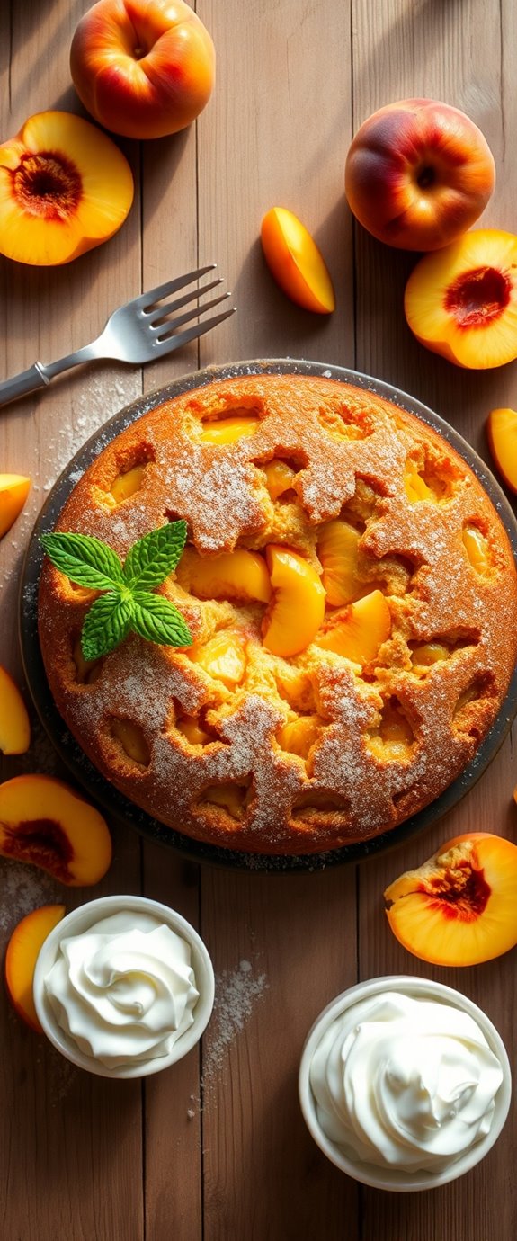 peach cake with brown sugar