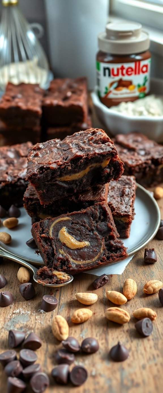 peanut butter nutella brownies