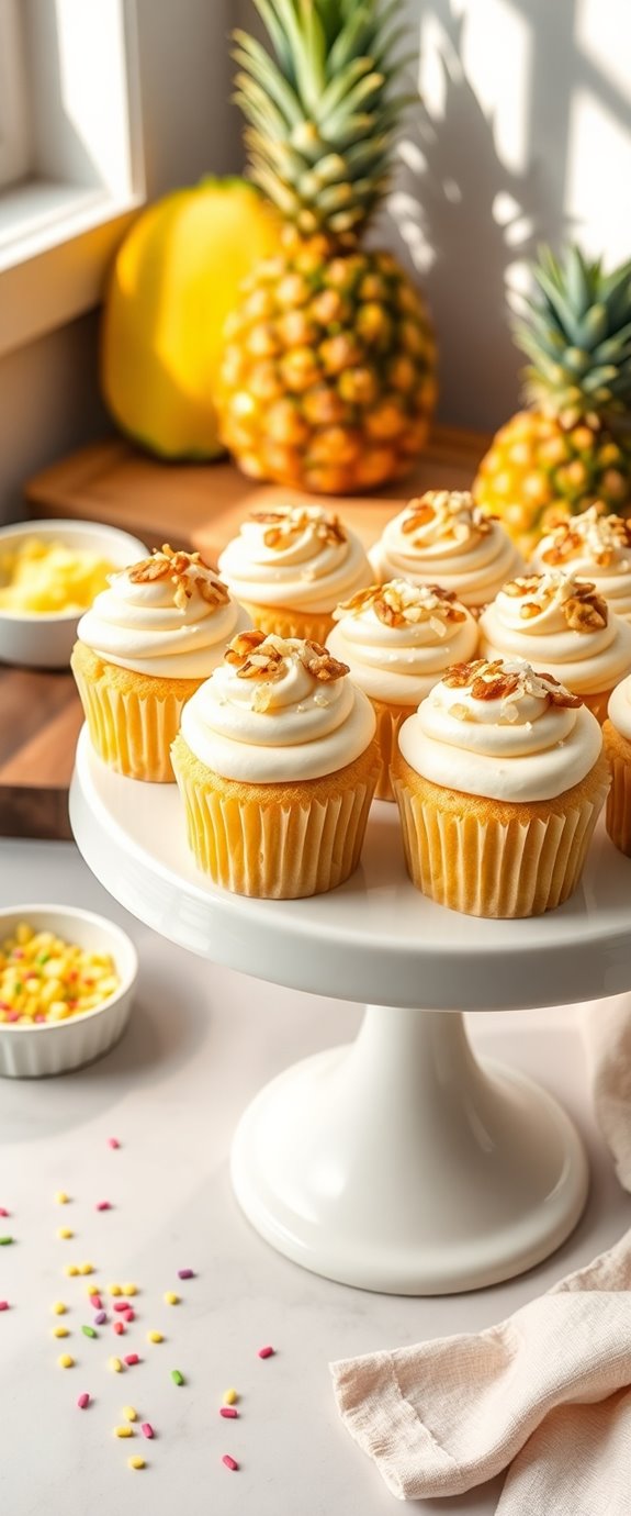 pineapple flavored eggless cupcakes