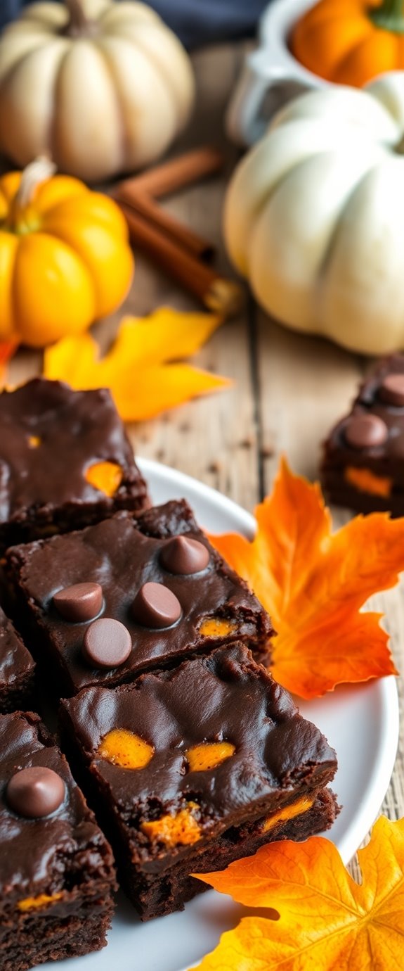 pumpkin brownies with cream cheese