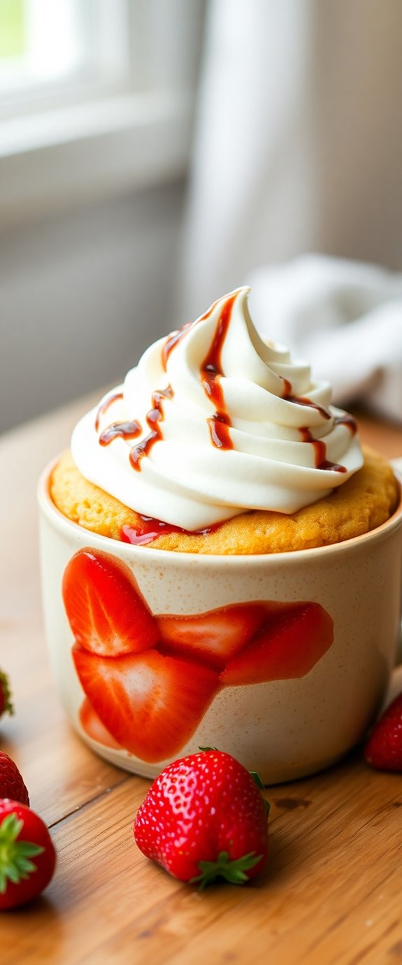 quick strawberry mug cake