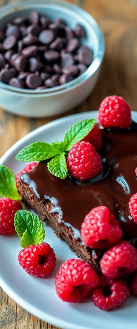 raspberry chocolate brownie dessert