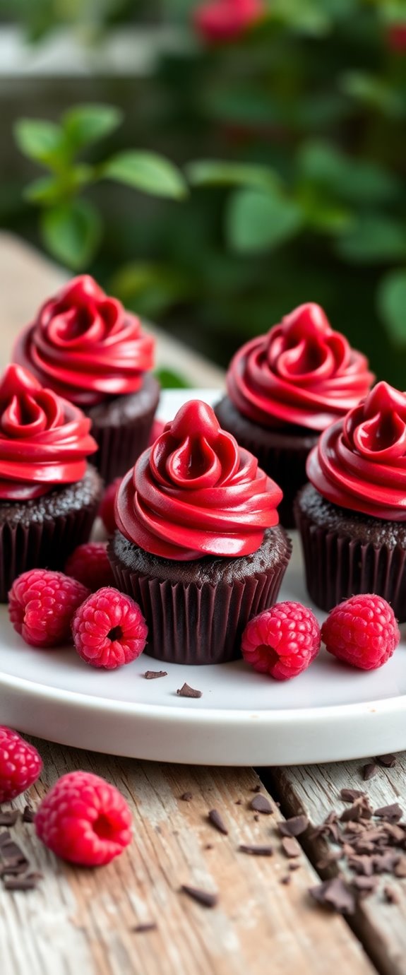 raspberry filled chocolate cupcakes