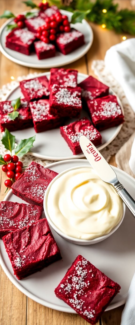 red velvet christmas brownies
