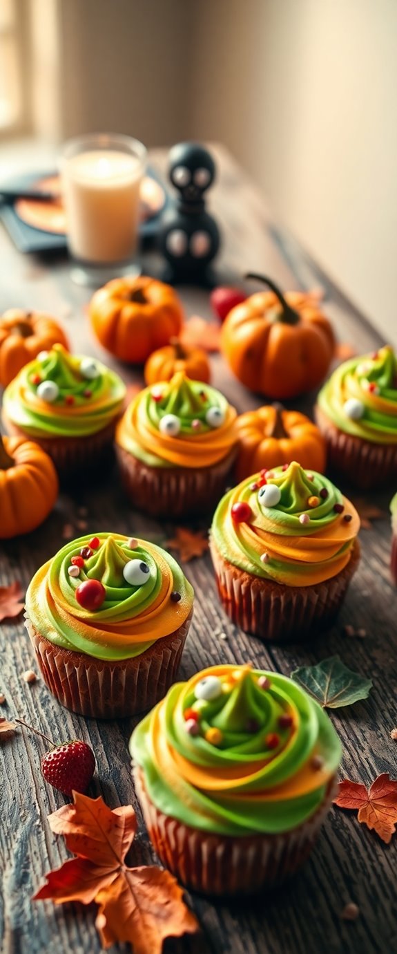 spooky strawberry flavored cupcakes