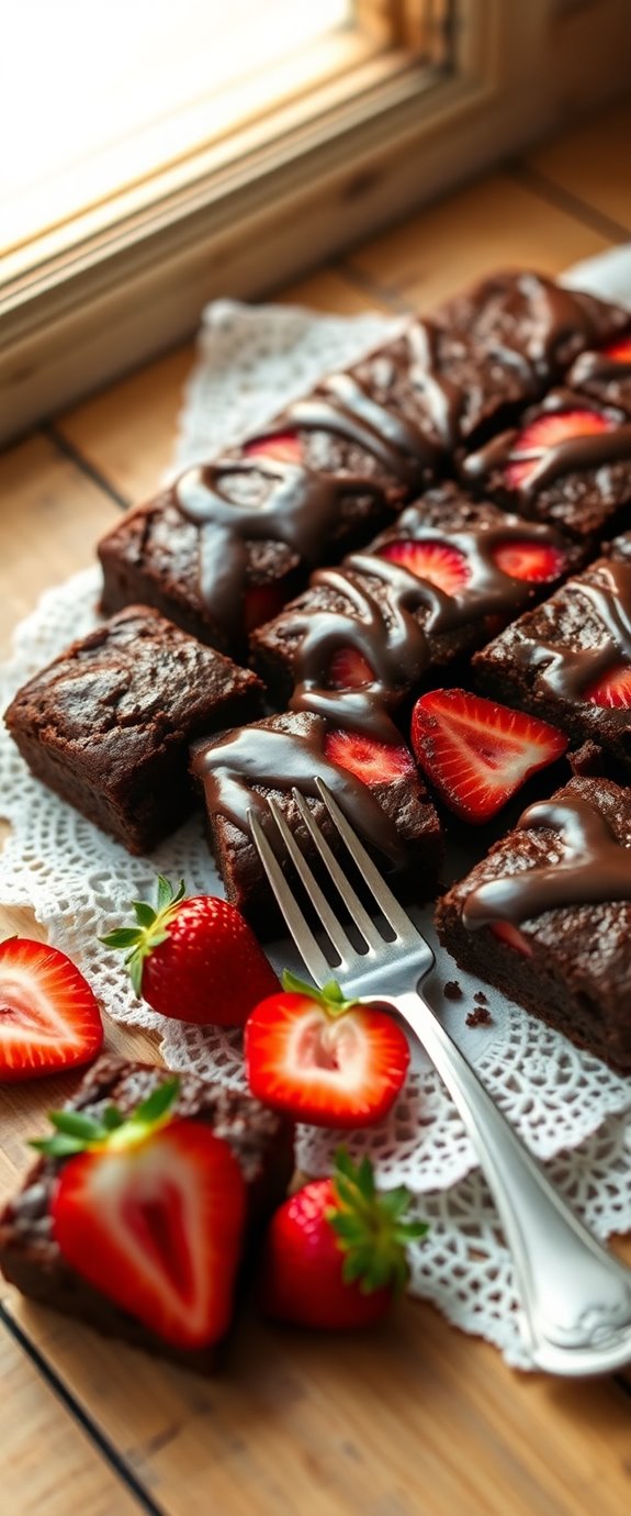 strawberry brownies with cream cheese