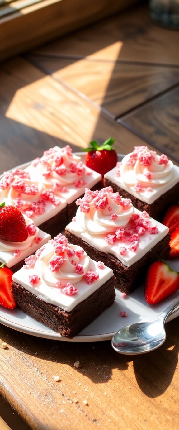 strawberry flavored brownie dessert