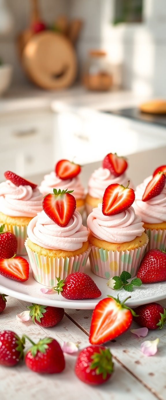 strawberry flavored mini cupcakes