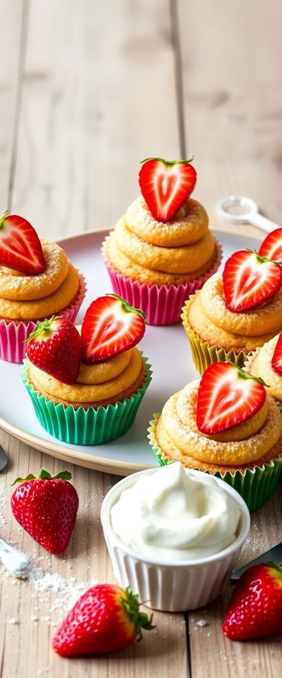 strawberry flavored sourdough cupcakes