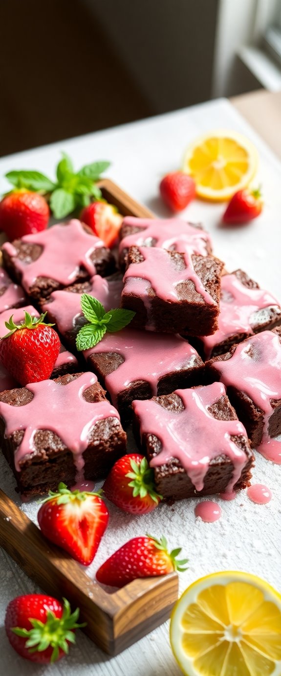 strawberry lemonade brownie dessert