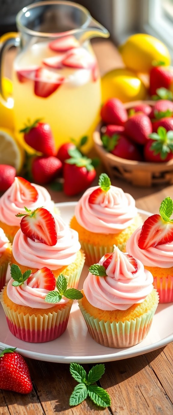 strawberry lemonade flavored cupcakes