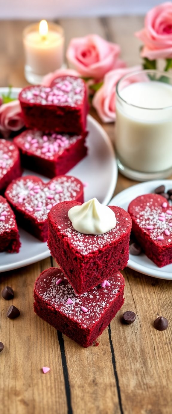 valentine s day red velvet brownies