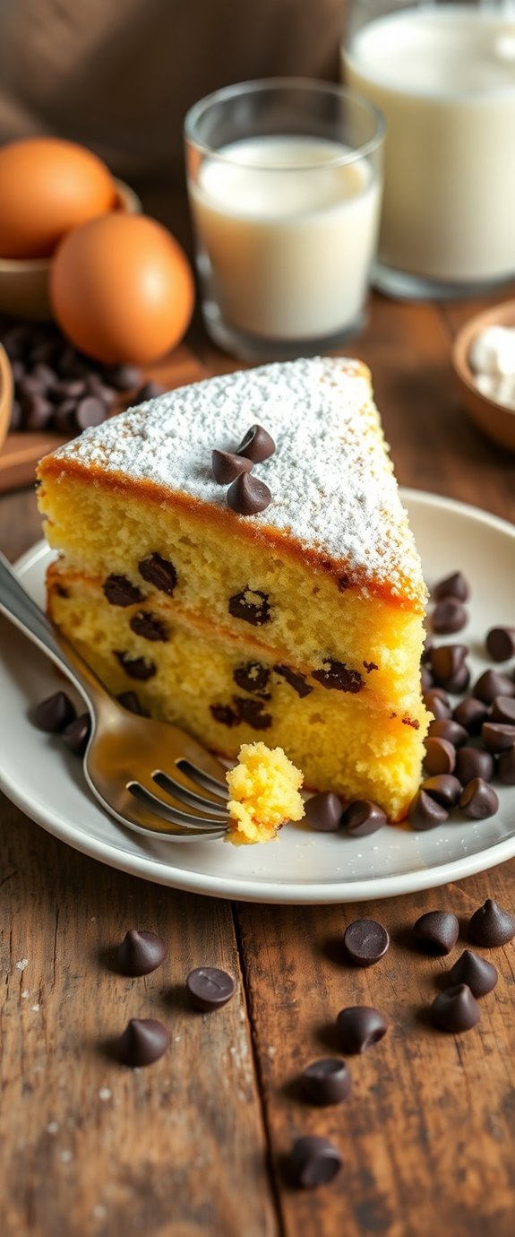 yellow cake with chocolate chips